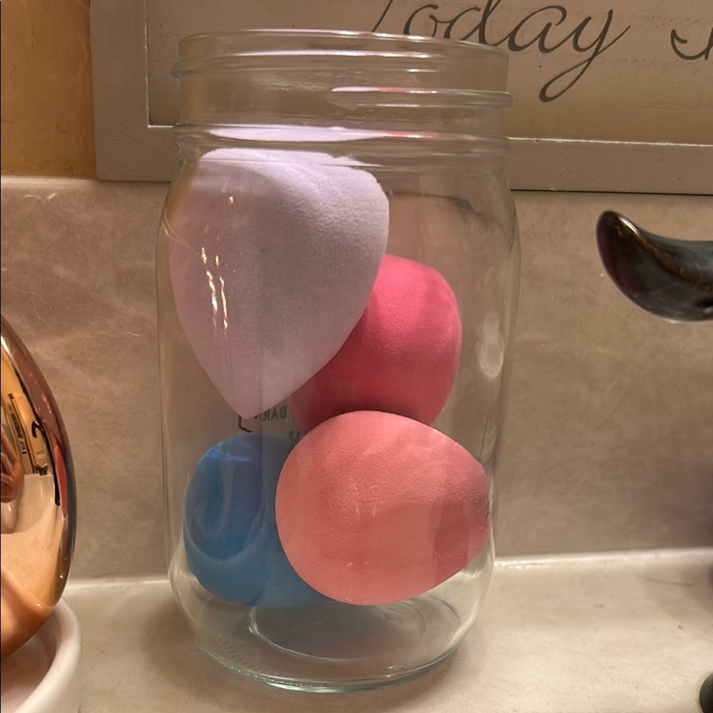 Makeup Sponge Set - Pink, Light Pink, Blue, Purple